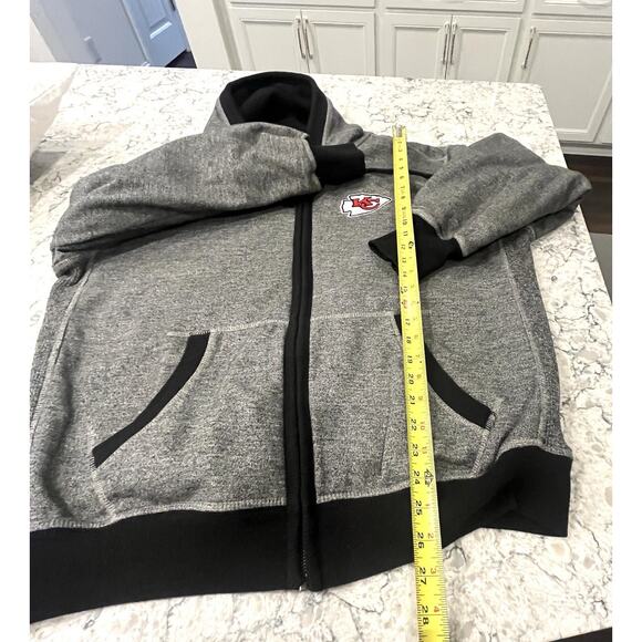 Kansas City KC Chiefs NFL Proline Gray Full Zip Hoodie Sweatshirt Mens XL Jacket - Picture 6 of 10